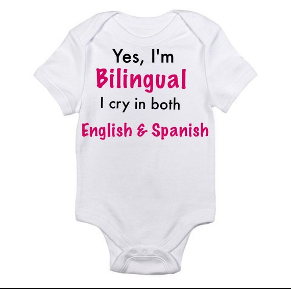 Bilingual onesie baby shirt spanish onesie yes im bilingual