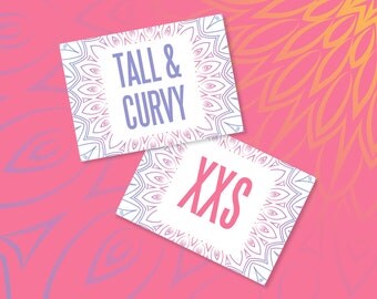 Size Tags Cards, 5x7 inches, Mandala Design, Boho , Consultant, Instant Download, Home Office Approved Colors & Fonts