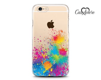 Clear case, Rubber cases, Transparent cases, iPhone 6 case, iPhone 7 case, iPhone 7 Plus case clear, Galaxy case, S7 Edge case, Paint Splash