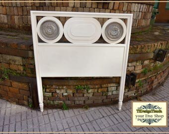 Furniture painted, Vintage white headboard, headboard Shabby Chic, Vintage style, youth furniture, white bedroom furniture, Vintage