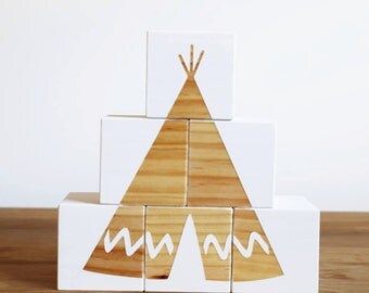 Tee Pee Stacker Blocks (Set of 6)