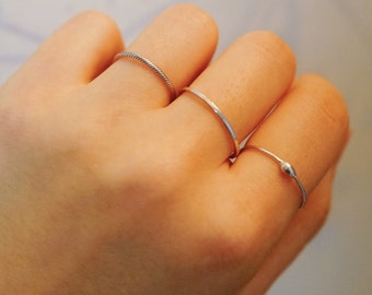 925 Sterling silver ring, simple ring, skinny rings, thin rings, twist ring, layered ring, daily ring, skinny ring, layered rings, drop ring