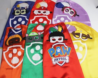Paw Patrol cape or mask, Paw Patrol Birthday, Paw Patrol Decorations, Paw Patrol Party, Paw Patrol Party Favors, Paw Patrol Tracker