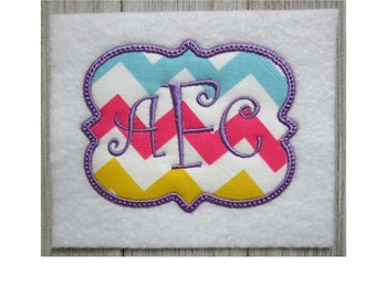 Rectangle Embroidery Design, Monogram Frame, Machine Embroidery, Applique, 7 Sizes, No Fonts Included