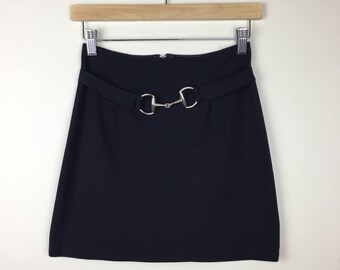 90s Black Mini Skirt Size Small, Minimalist Skirt