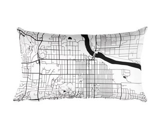 Lawrence Pillow, Lawrence Decor, Lawrence Throw Pillow, Lawrence Gift, Lawrence Map, Lawrence Art, Lawrence KS, Lawrence Throw, Cushion