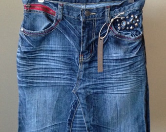 Upcycled Denim - Jean Skirt - Size 1