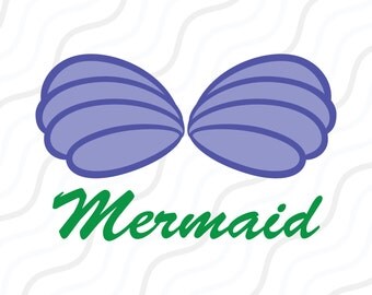 Mermaid Shell SVG, Mermaid SVG, Shell svg, Seashell SVG Cut table Design,svg,dxf,png Use With Silhouette Studio & Cricut_Instant Download