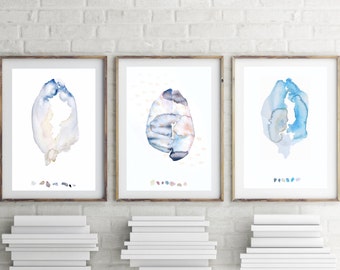 Abstract, Set of 3 Print, Modern, Art Print, Contemporary Art, Watercolor Print Set, Gallery Wall Art Set, Abstract Gallery Wall, Top Seller