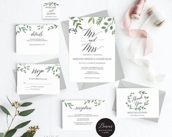 Rustic Wedding Invitation Template, Mr Mrs Wedding Invitation Printable, Vintage Invitation, Cheap Invitation,DIY PDF Instant Download #E023