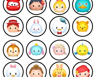 Tsum Tsum Edible Wafer Rice Paper Cake Cupcake Toppers x 24