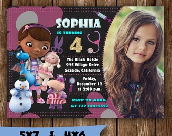 Doc McStuffins invitations doc mcstuffins birthday invitation doc mcstuffins party invite card birth printable supplies girl tickets svg