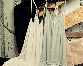 Chiffon Ruffle Bottom Racerback Slip Dress