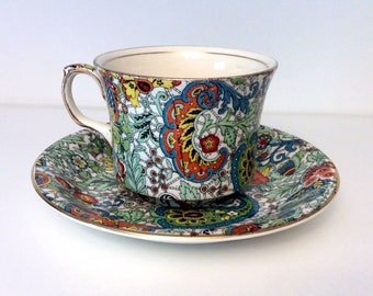 Grimwades Royal Winton Ivory Chintz Paisley Teacup and Saucer