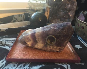 screen not included* 164g natural dream/chevron amethyst pipe