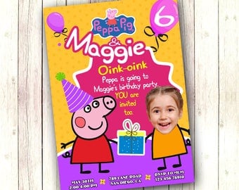 Peppa Pig Birthday Invitation, Peppa Pig invitation, Peppa Pig invites, Peppa pig printables, Peppa Pig birthday, Peppa digital invitation