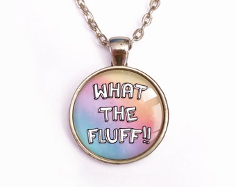 Pastel goth / tumblr style soft grunge / funny quote / rainbow necklace/ rainbow choker/ what the fluff/ pastel aesthetic/ cute offensive