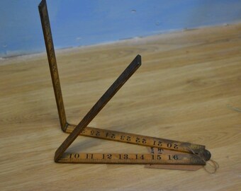 Vintage Rabone Boxwood Wooden Folding Ruler No 1167