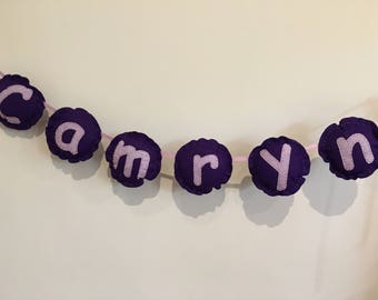 Personalised bunting with fabric detail