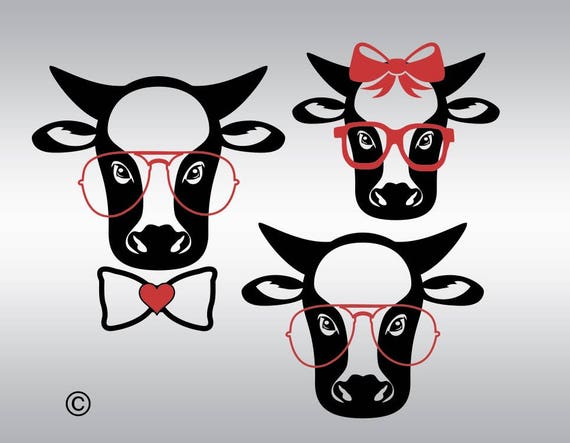 Download Cow head glasses SVG Clipart Cut Files Silhouette Cameo Svg