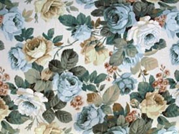 Vintage Sanderson Linen Fabric Old Roses Sanderson Chelsea