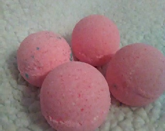 Peppermint foot soak bomb, foot soak gift set, pedicure foot soak, pink foot bomb
