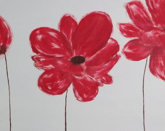 Canvas red flowers