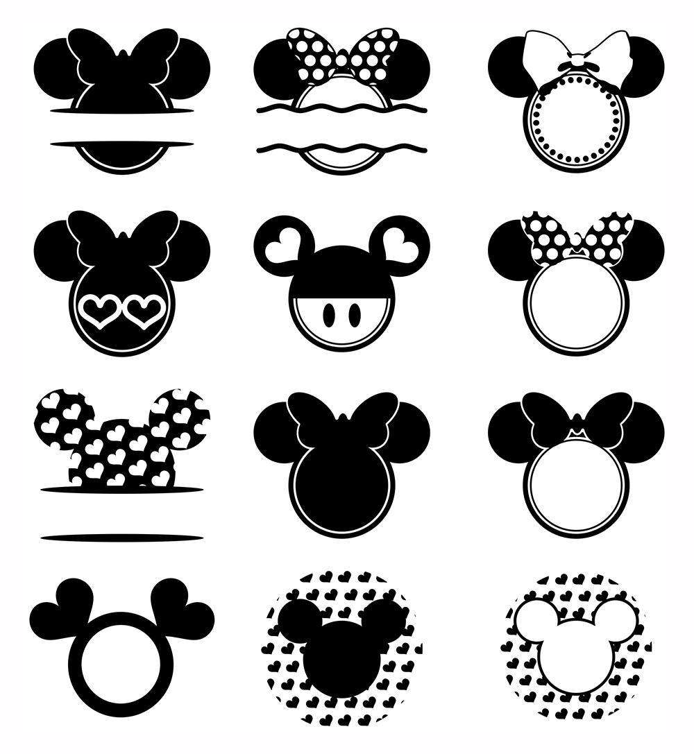 Download Mickey SVG monograms, Minnie Cut files, Mouse vector ...