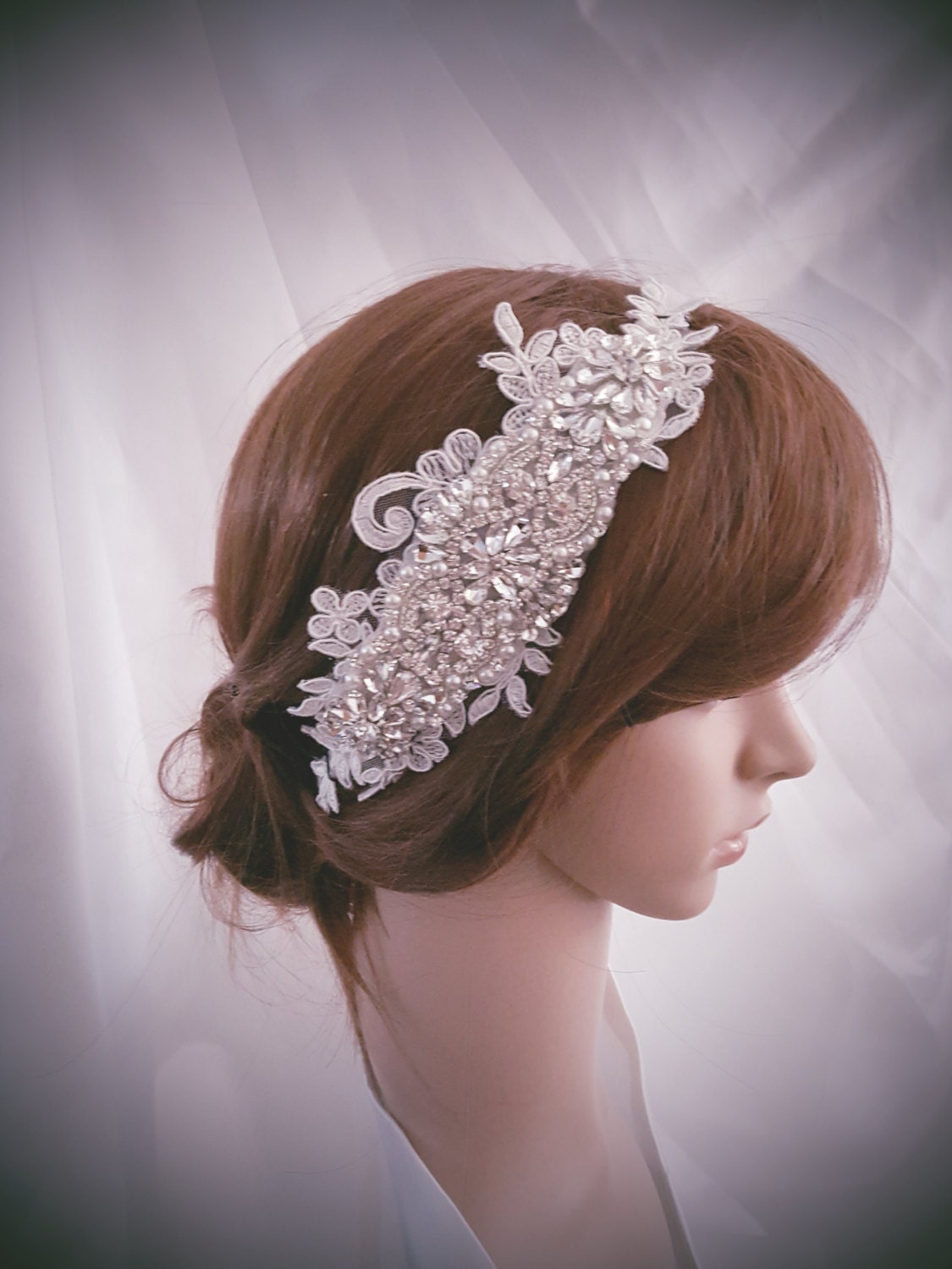 Weddings Crystal headband Rose Gold Wedding headband