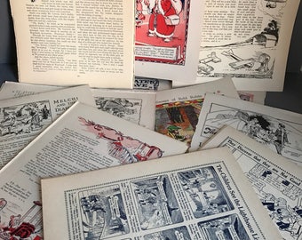 Ephemera Vintage Scrap-booking/Craft Papers/ Pages/Images 1932 Playbox Annual. Over 40 pages.