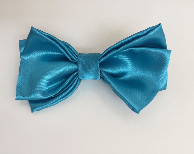 Blue Belle fabric hair bow or bow tie