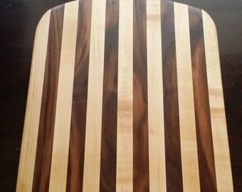 Maple and Walnut Cutting Board with Handle