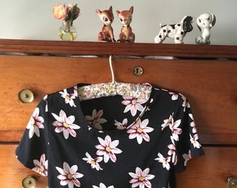 Vintage floral 80's top size S