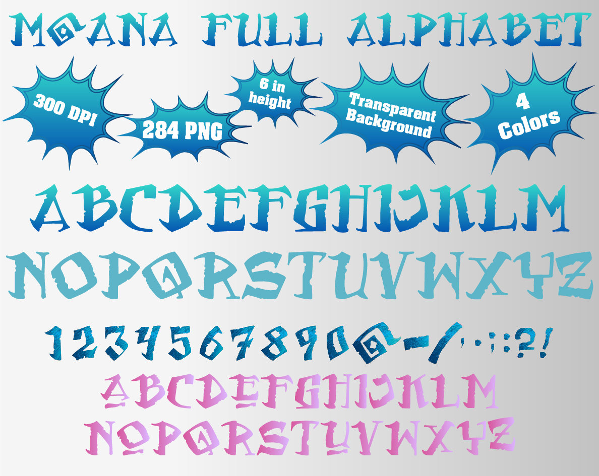 moana full alphabet numbers and symbols 284 png 300 dpi