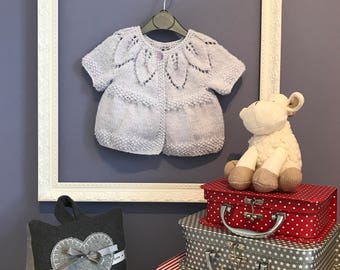 Hand Knitted Baby Girl Cardigan 0-3 months