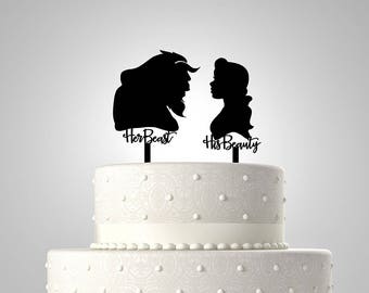 Beauty and the beast cake topper | Etsy