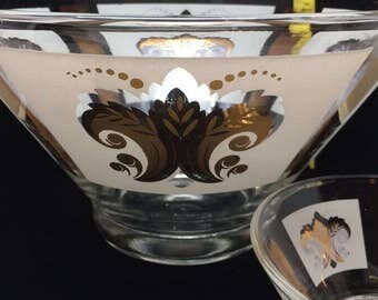 Anchor Hocking Fleur de Lis 2 Bowl Chip and Dip Set