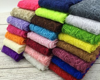 Free Shipping 10yards 24colors 3" Lace Trim Ribbon By the Yard for Baby Headbands Elastic Lace Trim for Girls Hair Accessories