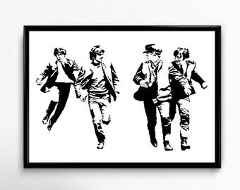The Beatles Art Print - Super Detailed Giclee Print of the Legendary British Rock Group - Multiple Sizes and Colors