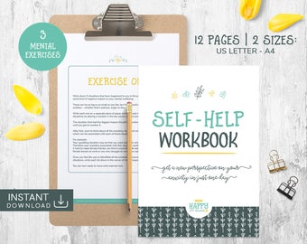 Self Help Workbook, Mental Health, Anxiety Worksheet, PTSD, Health Planner, Self Care, Personal Growth, Mindset Change, Personal Improvement