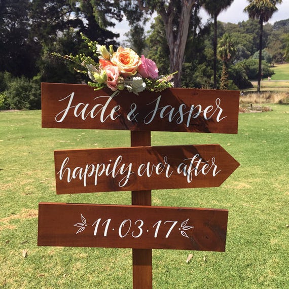 Wedding Directional Signs. Wooden Wedding Sign.