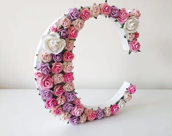 custom order floral and flower letter // baby shower gift //christening gift // wedding gift // birthday gift // nursery decor //engagement