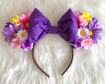 Rapunzel Floral Mickey Ears - Disney Princess Mickey Ears - Rapunzel Mickey Ears - Rapunzel Minnie Ears Disney Ears