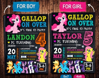 My Little Pony Invitation, My Little Pony Invite, My Little Pony Birthday, My Little Pony Party, My Little Pony Printable, Little Pony Card