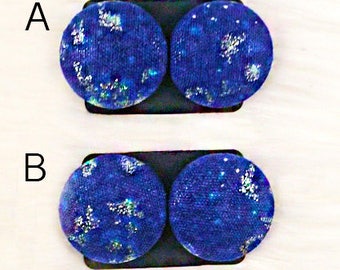 Starry Night - Hand Pressed Fabric Earrings