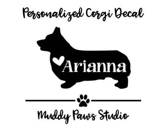 Personalized Corgi Decal, Custom Corgi Decal, Corgi, Corgi Decal, Corgi Sticker, Dog Decal, Personalized Decal, Custom Dog Decal