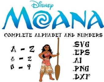 moana letters etsy