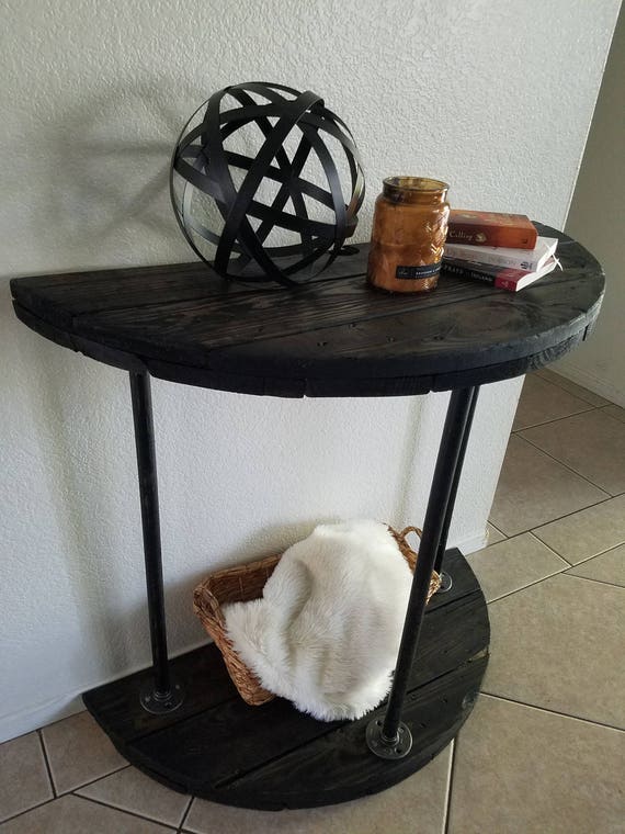 Half Moon Table reclaimed wood table half moon table spool table farmhouse Half Moon Table reclaimed wood table half moon table spool table farmhouse