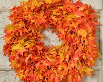 Dried Oak Leaf Wreath | Fall Wreath | Autumn Wreath