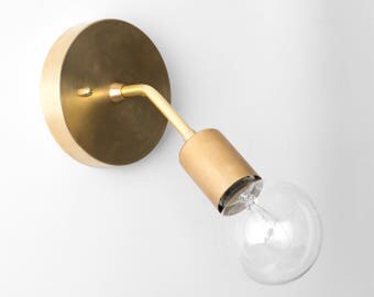 Modern Sconce - Mid-Century Modern - Gold Wall Light - Brass Light Fixture - Gold Sconces
